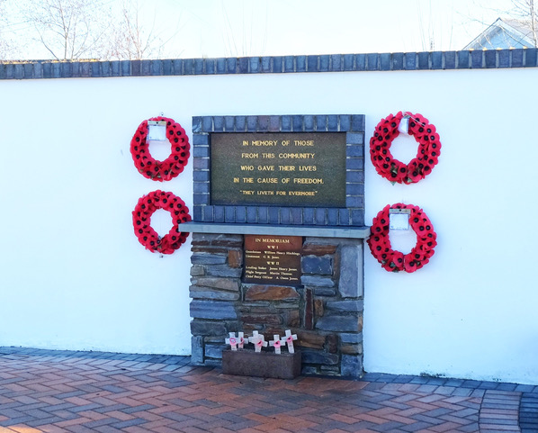 The recently relocated war memorial