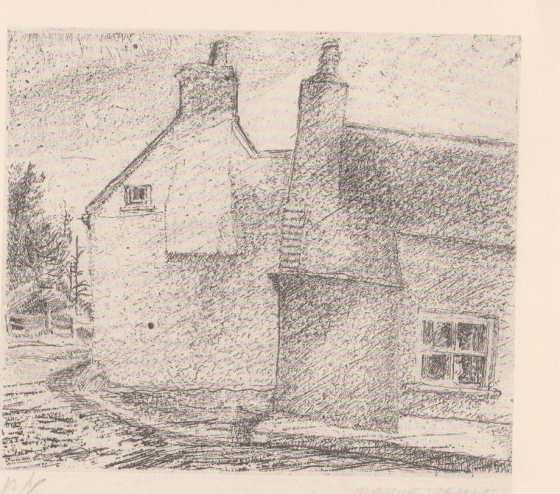 A sketch of the cottages on the first corner on Lower Quay road where Mr Sheppard used to stay with members of the family