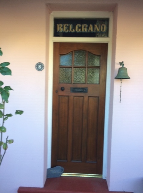 The bungalow in Llangwm with Belgrano still proudly emblazoned above the front door